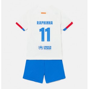 Maillot de foot Barcelona Raphinha Belloli #11 Extérieur enfant 2023-24 Manches Courte (+ pantalon court)